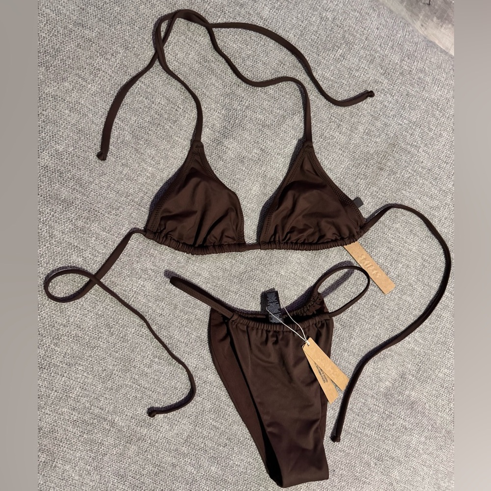 Skims Cocoa Swim Set NWT Size Medium